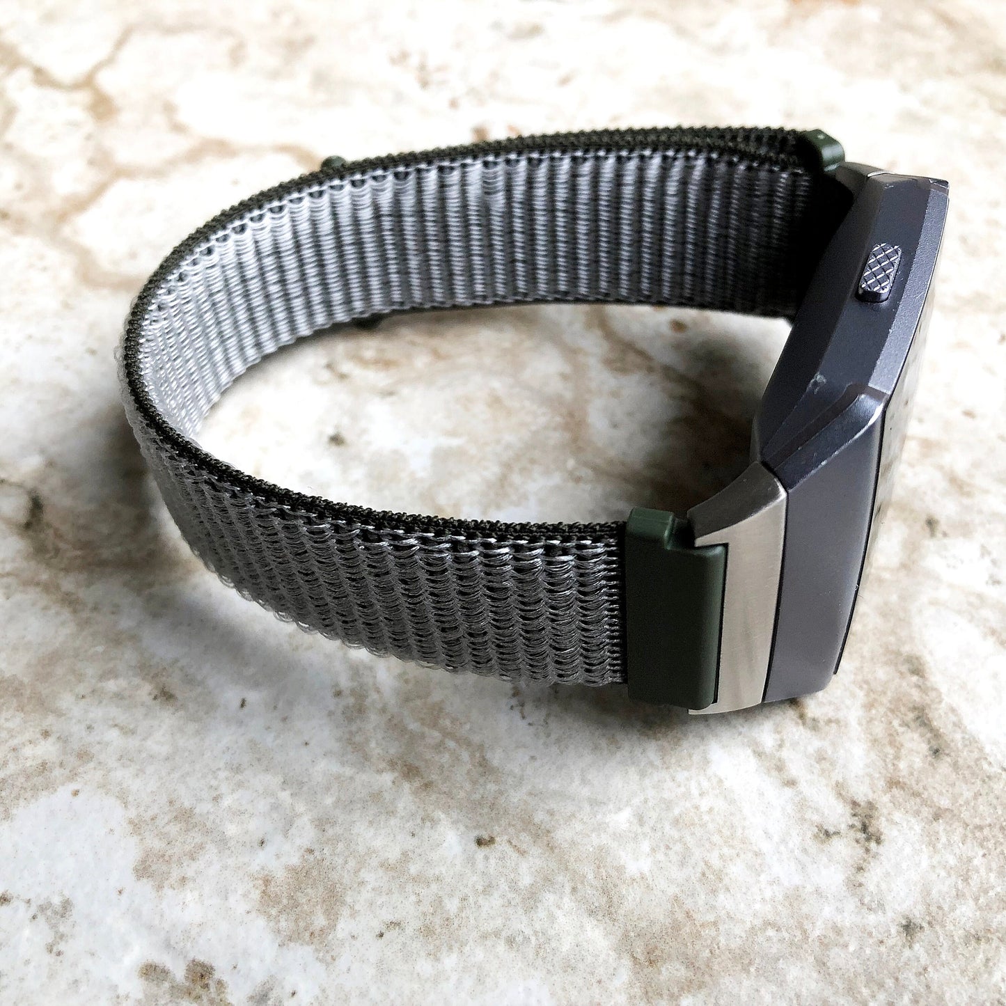 Fitbit Ionic Green Olive Sports Loop n Hook Band Strap for Watch Band Strap Adjustable with Quick Release Adapters Silver Rose Gold Black