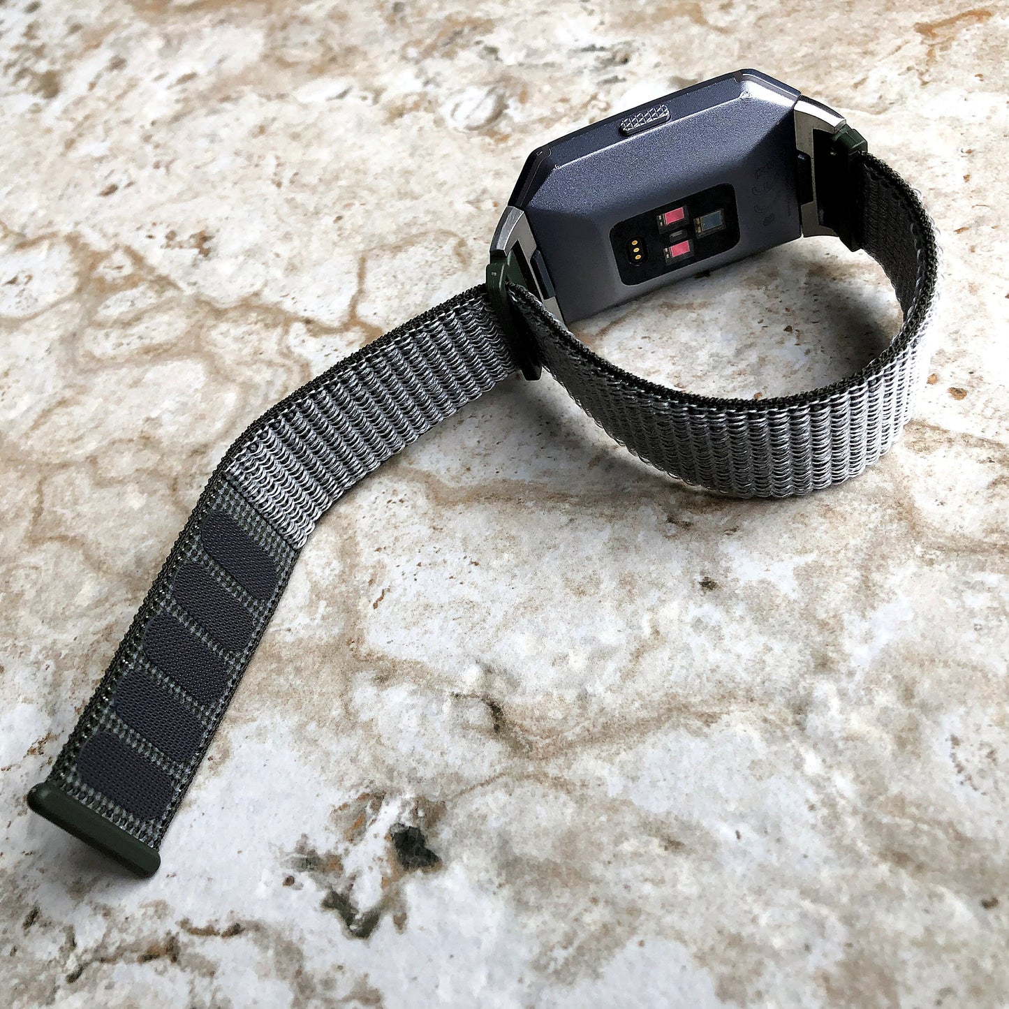 Fitbit Ionic Green Olive Sports Loop n Hook Band Strap for Watch Band Strap Adjustable with Quick Release Adapters Silver Rose Gold Black