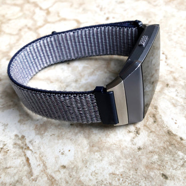 Fitbit Ionic Midnight Blue Sports Loop n Hook Band Strap for Watch Band Strap Adjustable with Quick Release Adapters Silver Rose Gold Black