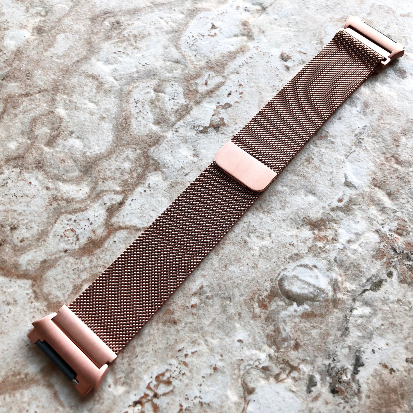 Fitbit Ionic Modern Rose Gold Color Stainless Steel Adjustable Milanese Loop Mesh Band Strap for Watch Band Strap w Quick Release Adapters