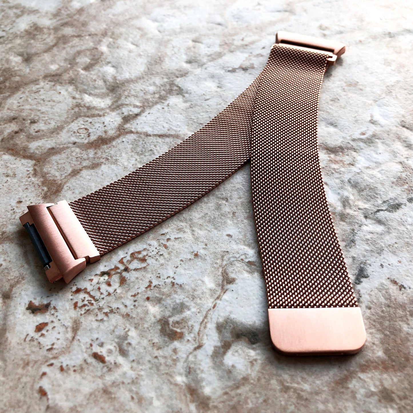 Fitbit Ionic Modern Rose Gold Color Stainless Steel Adjustable Milanese Loop Mesh Band Strap for Watch Band Strap w Quick Release Adapters