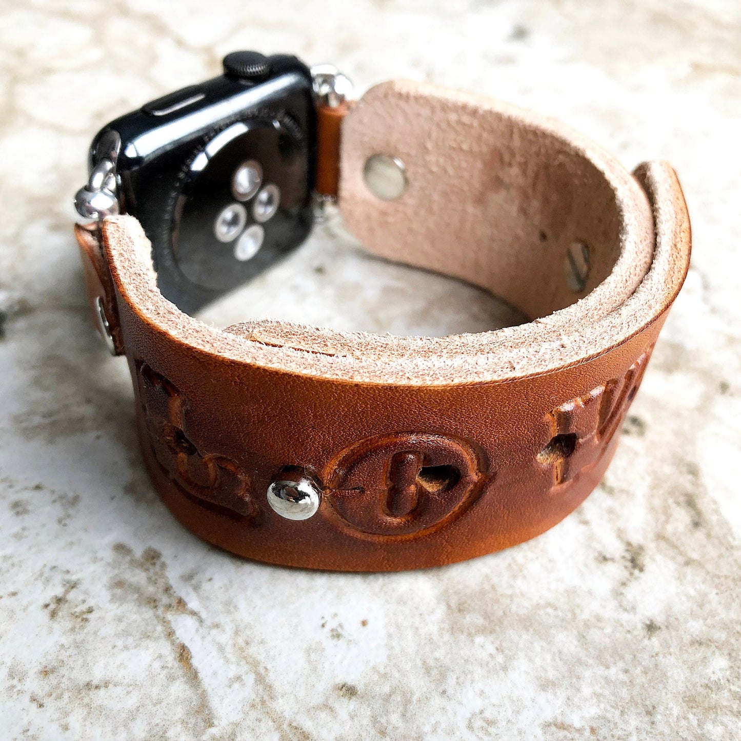 Apple Love Brown Band Adjustable for iWatch Ultra 2 9 8 7 SE 6 5 4 3 2 1 Case 38mm 40mm 41mm 42mm 44mm 45mm Bracelet Leather Strap Cuff