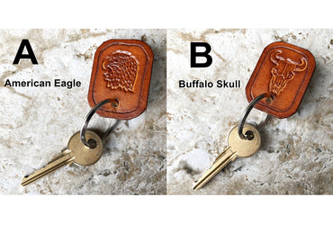 Limited Handmade Series Key Chains Real Thick Leather Keyfob Keyring Keyholder Tooled Embossed Engraved Nice Small Inexpensive Gift Idea