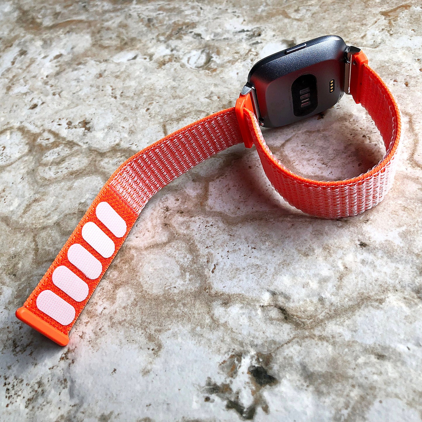Versa 2 3 4 Sense 2 Spicy Orange Sports Loop Hook Band Strap Compatible Fitbit Watch Strap Adjustable Quick Adapters Silver Rose Gold Black