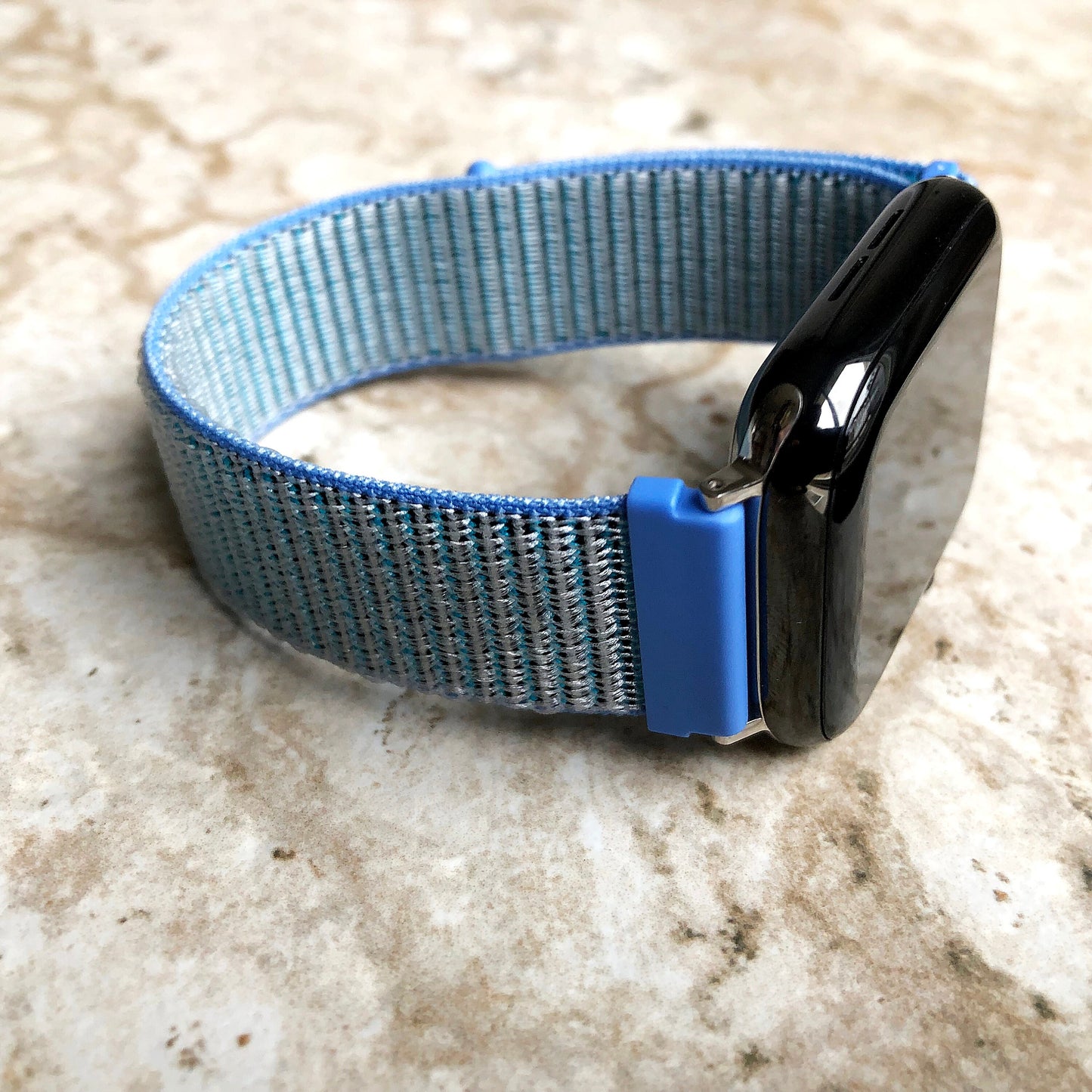 Apple Light Blue Band Loop & Hook for iWatch Ultra 2 9 8 7 SE 6 5 4 3 2 1 Series 38mm 40 41 42mm 44mm 45mm 49mm Sport Strap Soft Nylon Weave