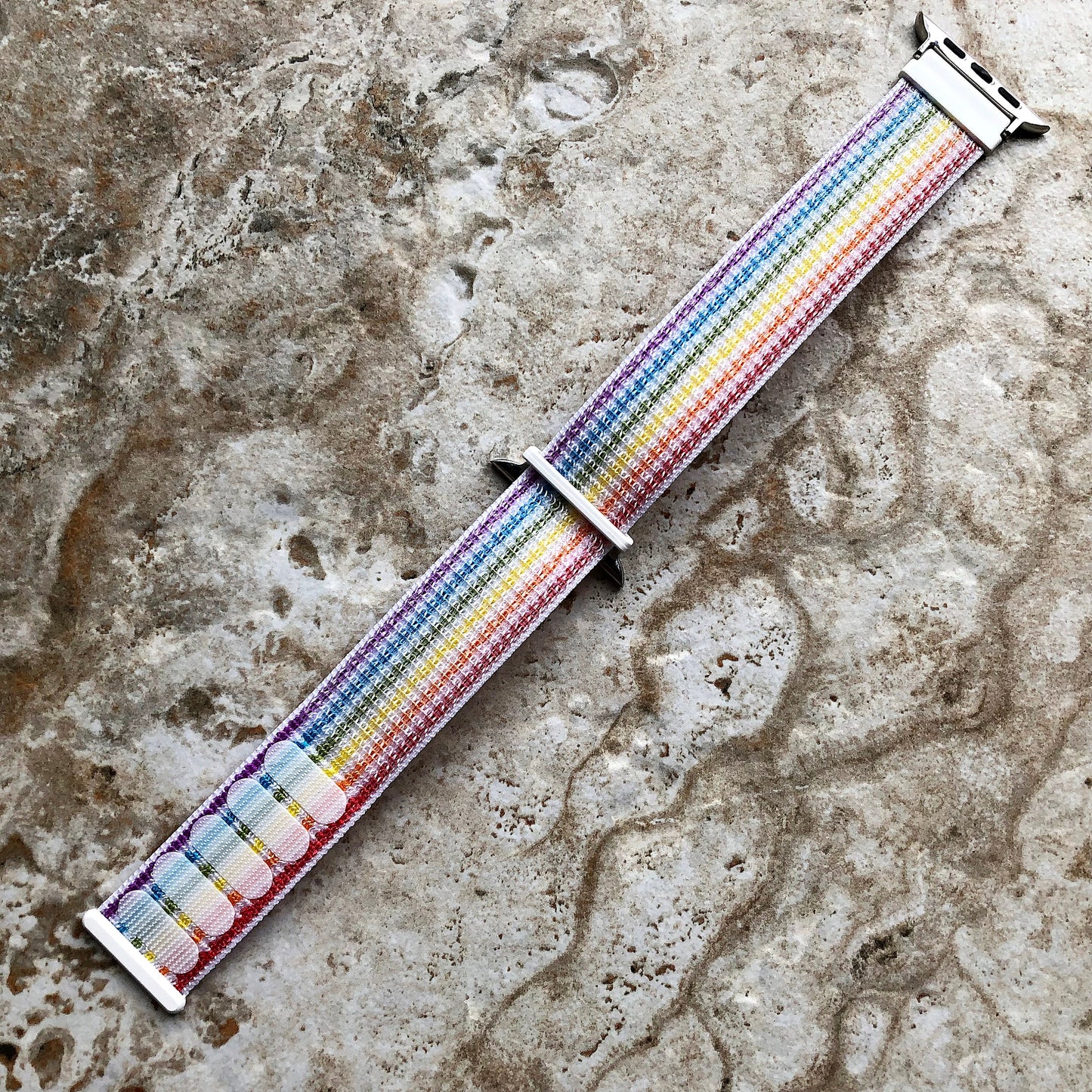 Apple Rainbow Band Loop and Hook for iWatch Ultra 2 49mm and 9 8 Series 41mm 45mm Case Adjustable Sports Strap Soft Nylon Weave Bracelet