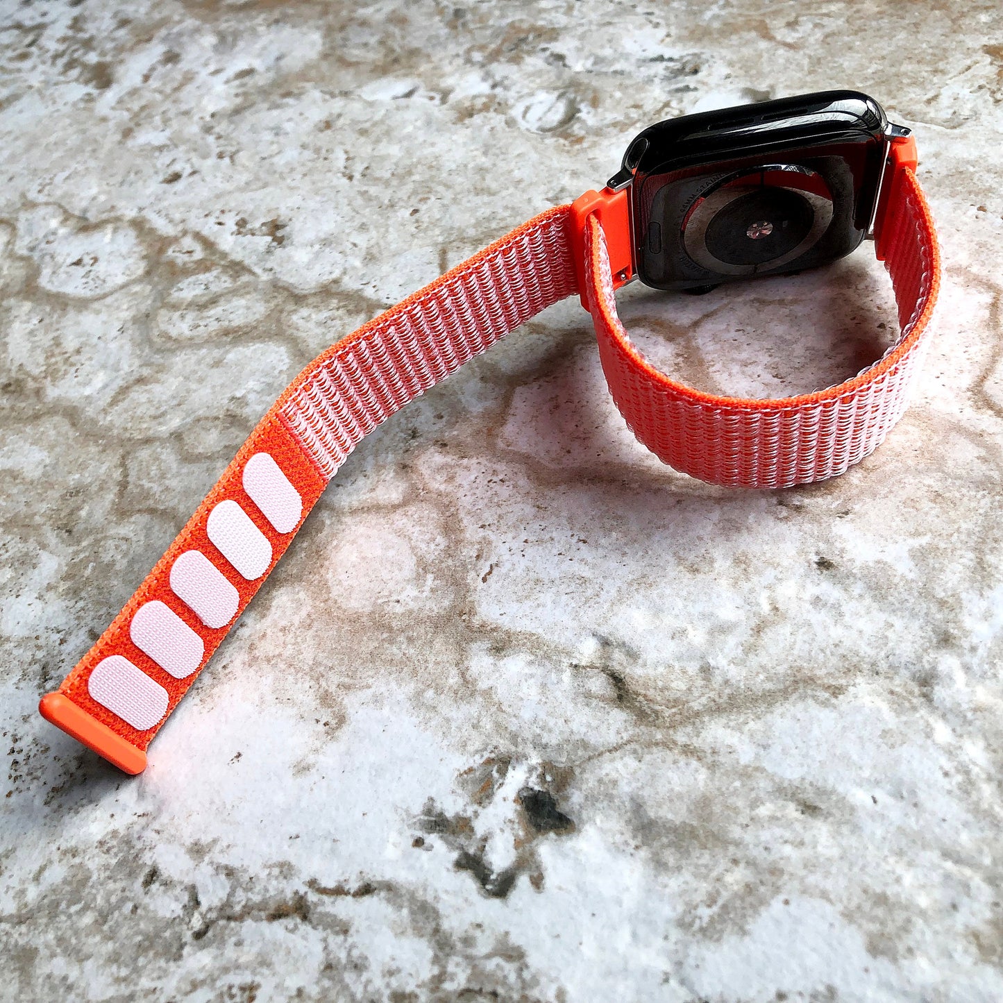 Apple Watch Spicy Orange Band Loop and Hook for iWatch Ultra 2 49mm and 9 8 Series 41mm 45mm Case Sport Adjustable Strap Soft Nylon Weave
