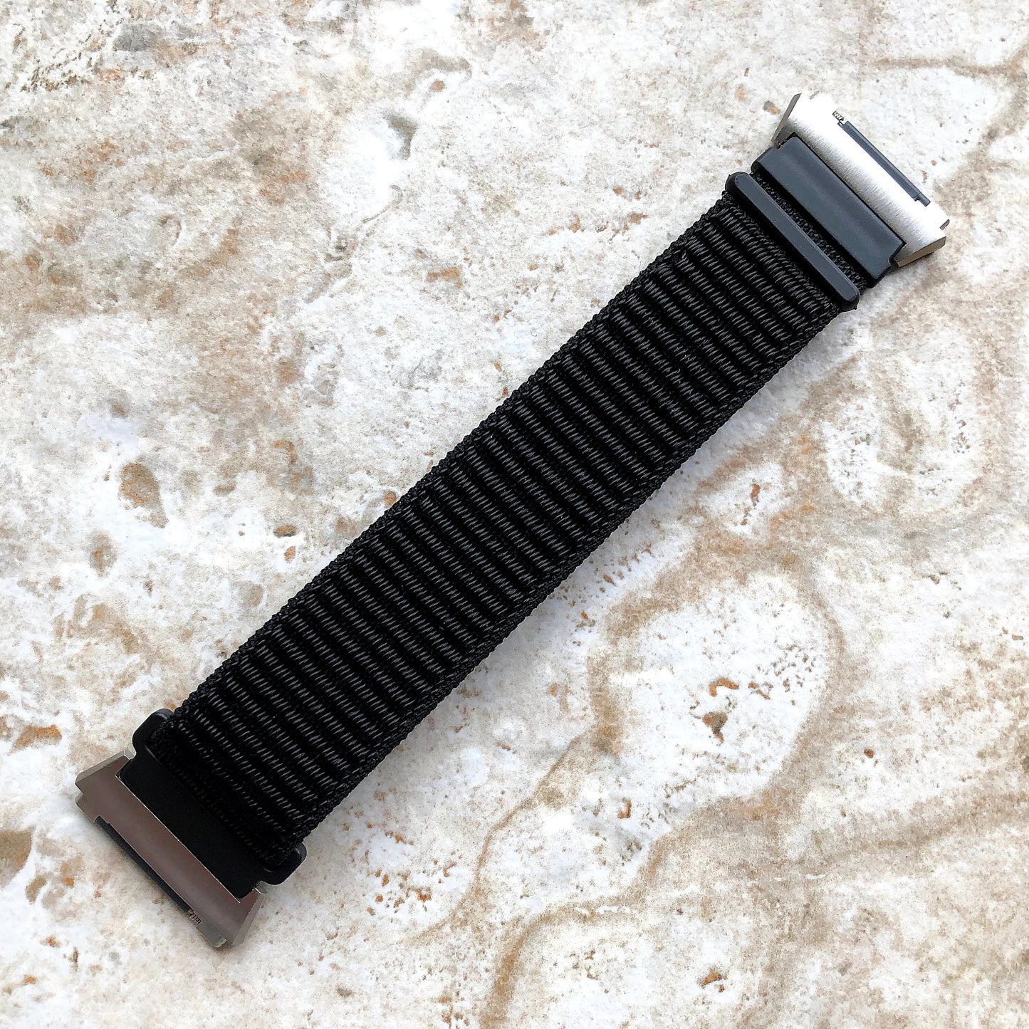 Fitbit Ionic Black Sports Loop n Hook Band Strap for Watch Band Strap Adjustable with Quick Release Adapters Silver Rose Gold Black