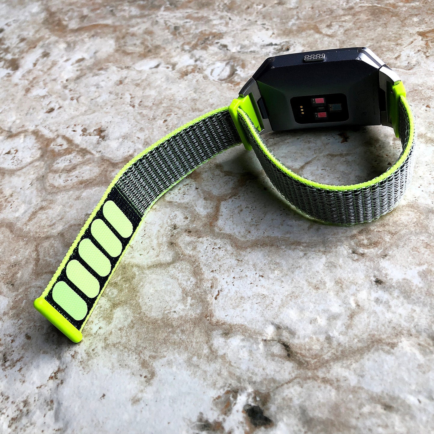 Fitbit Ionic Flash Sports Loop n Hook Band Strap for Watch Band Strap Adjustable with Quick Release Adapters Silver Rose Gold Black
