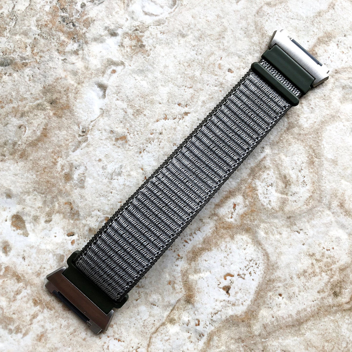 Fitbit Ionic Green Olive Sports Loop n Hook Band Strap for Watch Band Strap Adjustable with Quick Release Adapters Silver Rose Gold Black