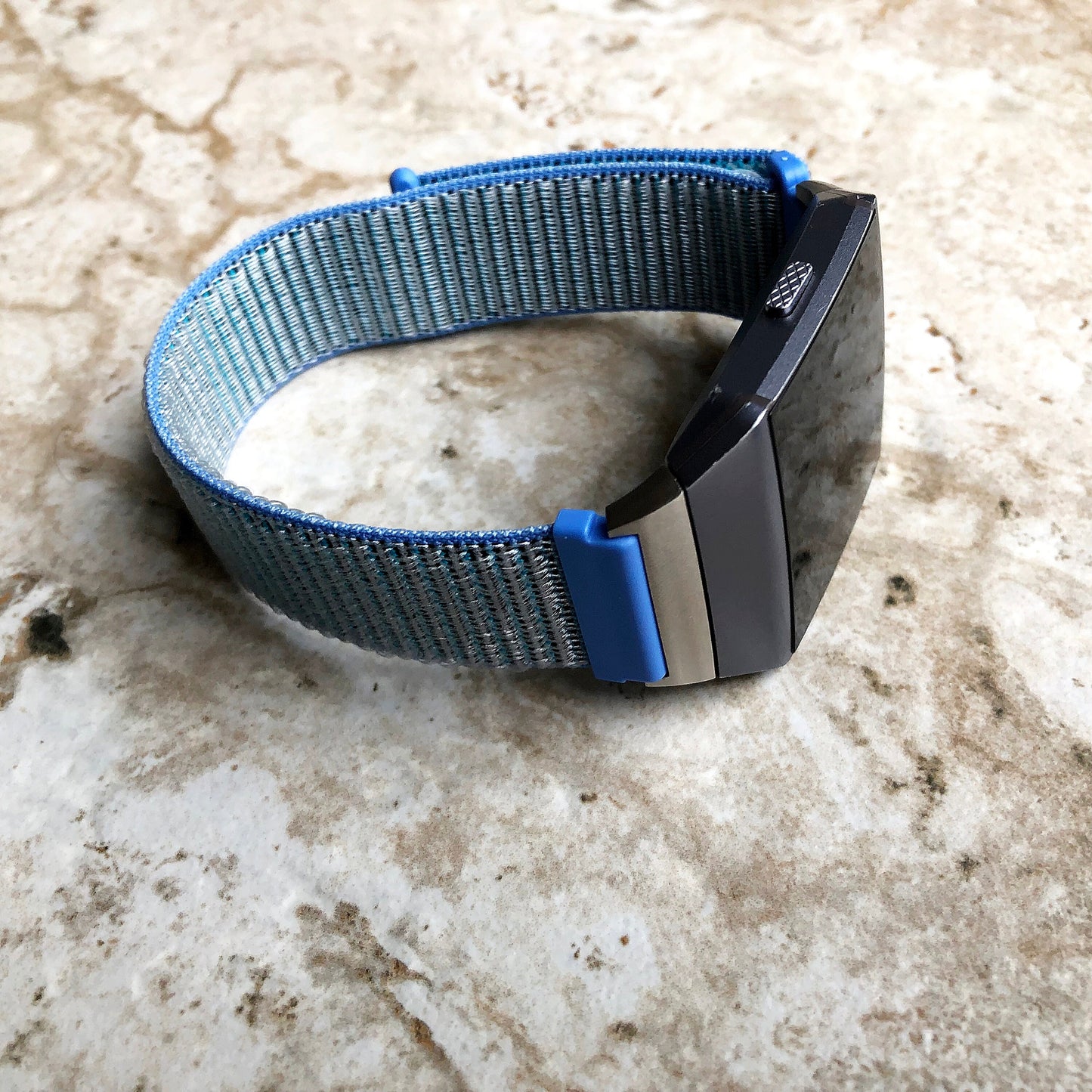 Fitbit Ionic Light Blue Sports Loop n Hook Band Strap for Watch Band Strap Adjustable with Quick Release Adapters Silver Rose Gold Black