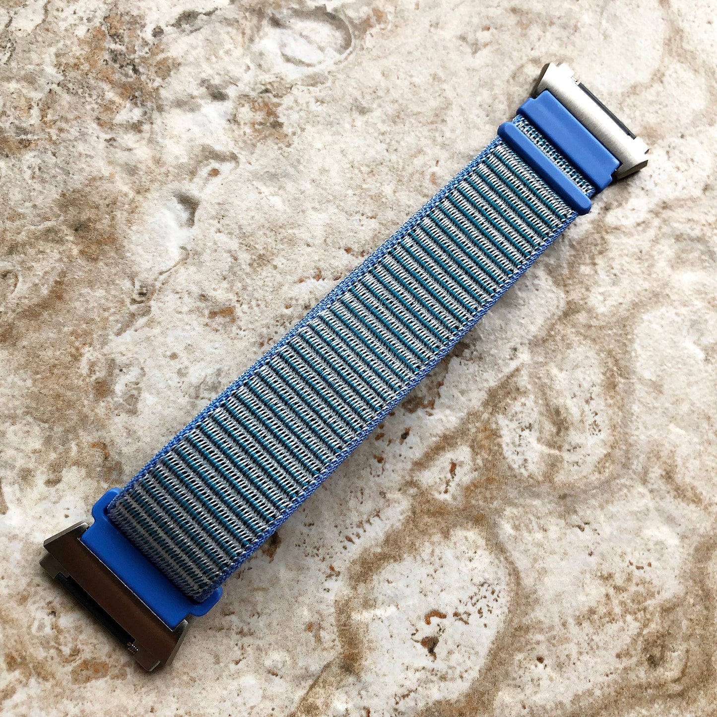 Fitbit Ionic Light Blue Sports Loop n Hook Band Strap for Watch Band Strap Adjustable with Quick Release Adapters Silver Rose Gold Black