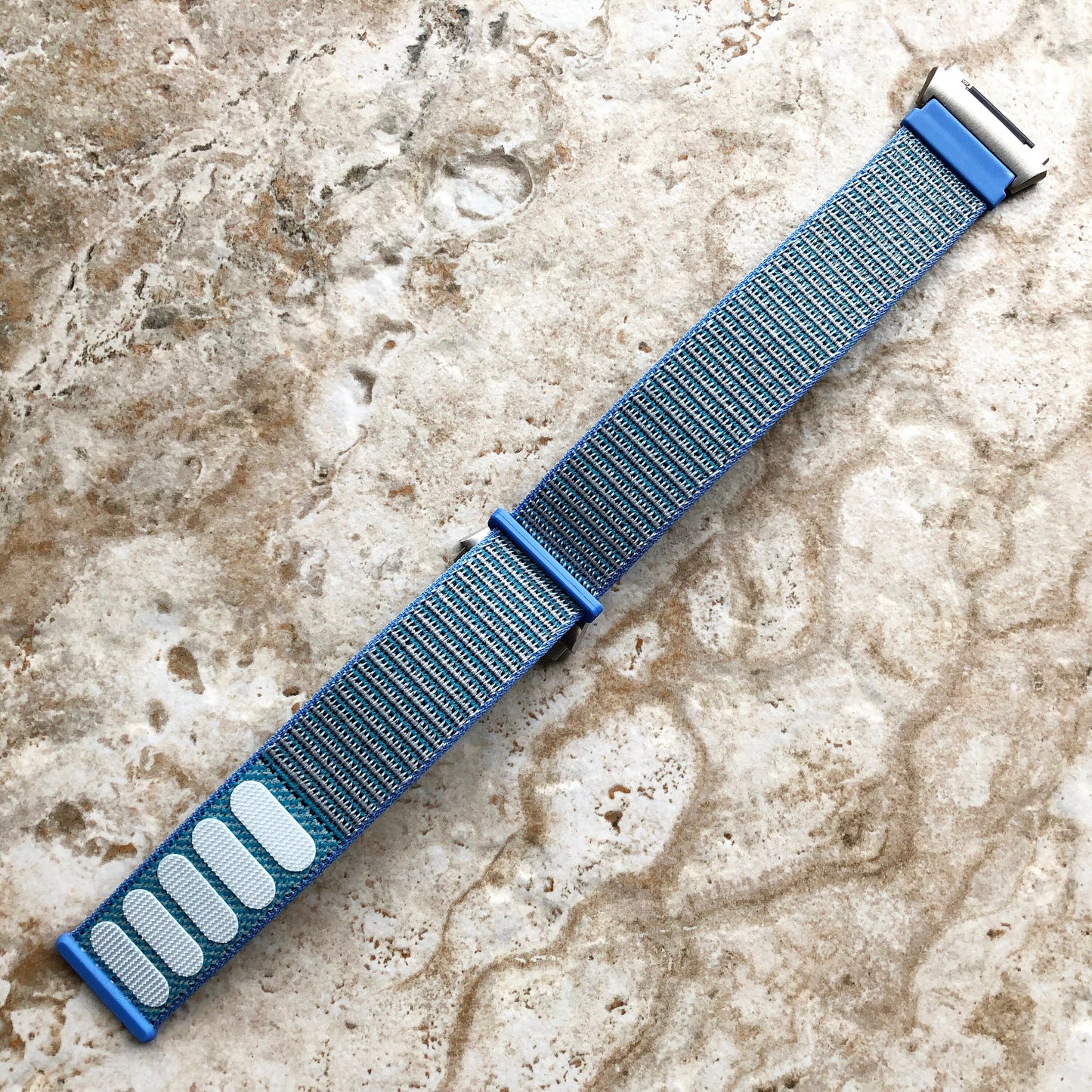 Fitbit Ionic Light Blue Sports Loop n Hook Band Strap for Watch Band Strap Adjustable with Quick Release Adapters Silver Rose Gold Black