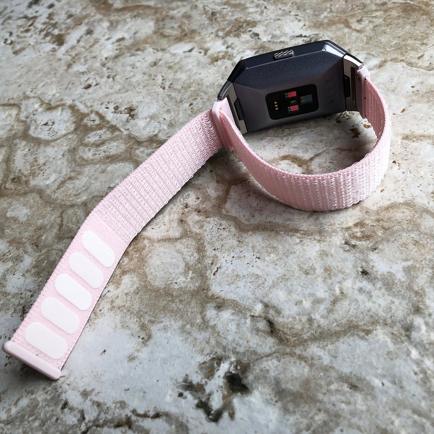 Fitbit Ionic Pearl Pink Sports Loop n Hook Band Strap for Watch Band Strap Adjustable with Quick Release Adapters Silver Rose Gold Black