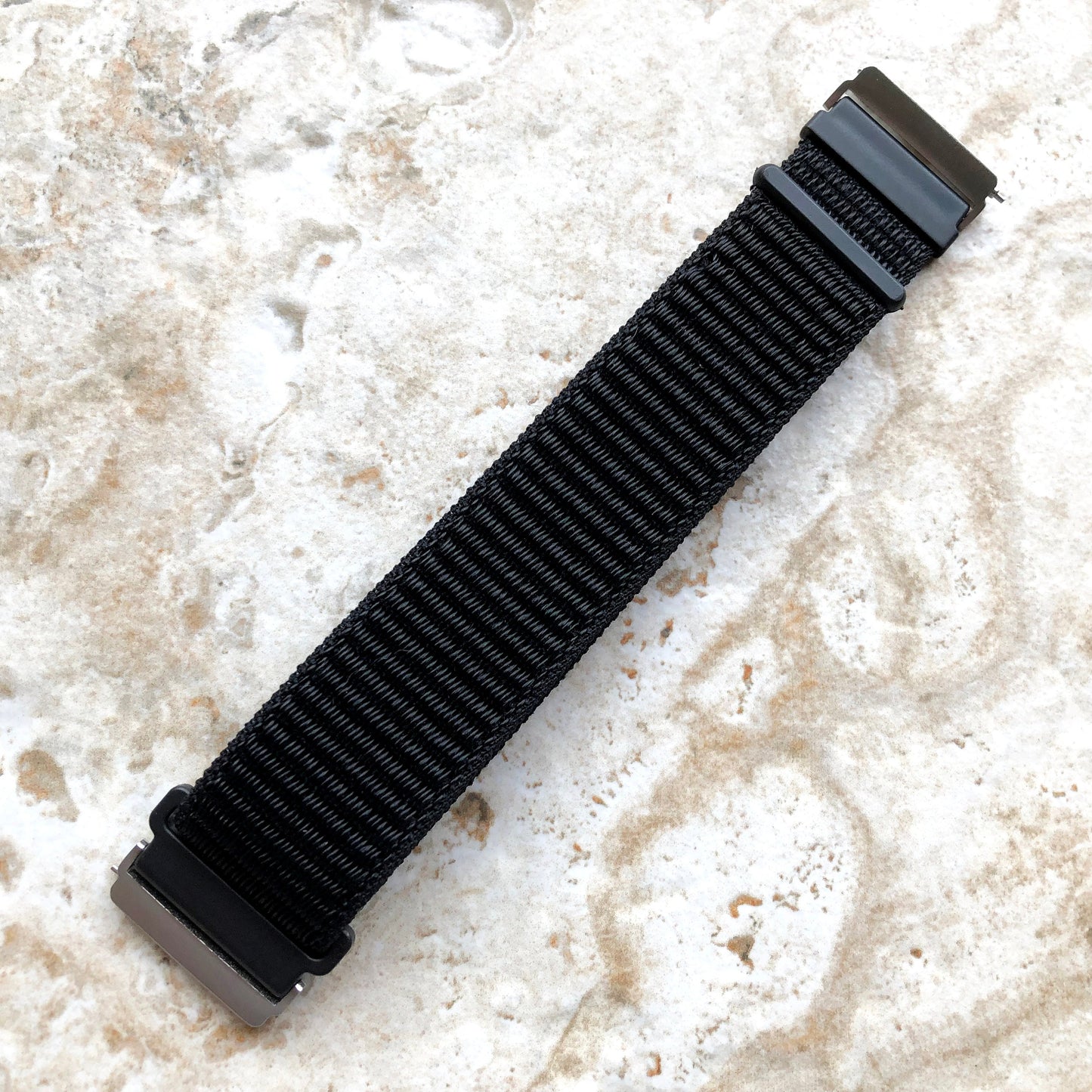 Fitbit Versa 2 3 4 Sense 2 Sports Band Black Loop and Hook Strap Watch Bands Straps Adjustable with Quick Adapters Silver Rose Gold Black