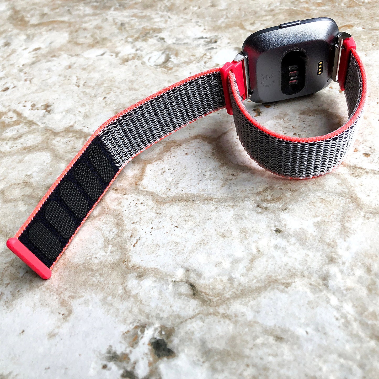 Fitbit Versa 2 3 4 Sense 2 Sport Band Electric Pink Loop and Hook Strap Watch Bands Straps Adjustable Quick Adapters Silver Rose Gold Black