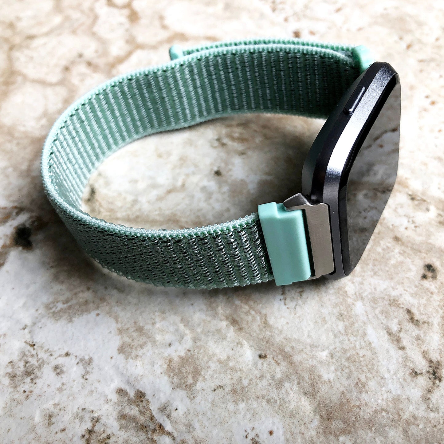 Fitbit Versa 2 3 4 Sense 2 Sports Band Marine Green Loop and Hook Strap Watch Bands Straps Adjustable Quick Adapters Silver Rose Gold Black