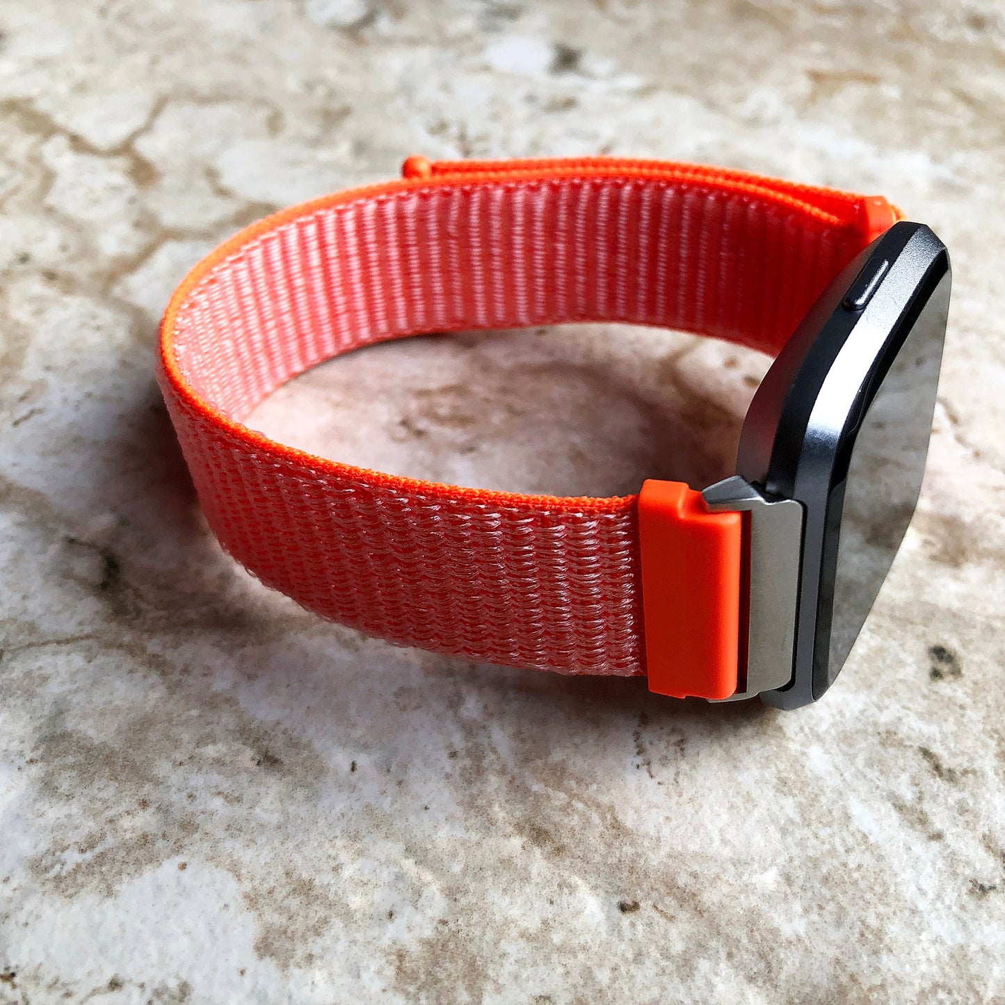 Versa 2 3 4 Sense 2 Spicy Orange Sports Loop Hook Band Strap Compatible Fitbit Watch Strap Adjustable Quick Adapters Silver Rose Gold Black