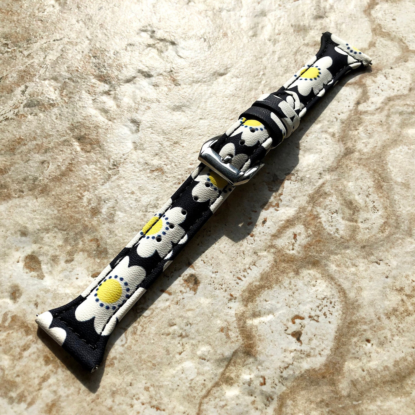 22mm Daisy Slim and Elegant Soft Leather Watch Strap Band for Wrist Hand Watches Quick Release Pins Included Easy - Ready to Attach
