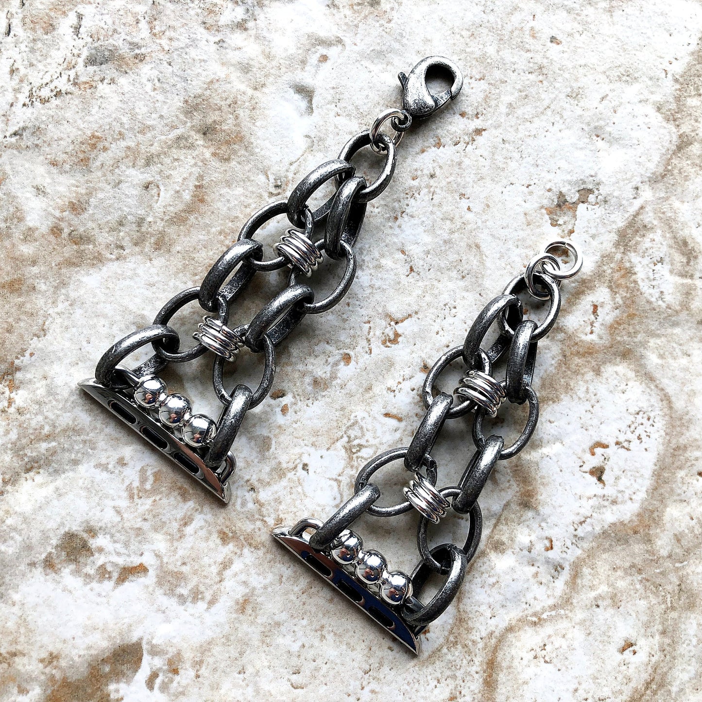 Apple Antique Silver Color Bracelet Chain Link for Watch Ultra 2 9 8 7 SE 6 5 4 3 2 1 Series 38mm 40 41 42mm 44mm 45mm 49mm Watch Band Strap