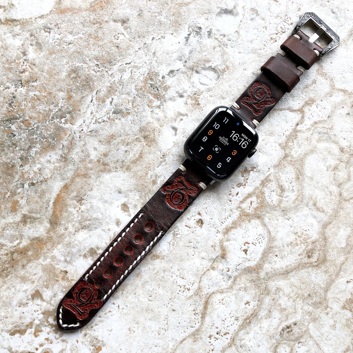 Apple Watch Capricorn Zodiac Band Set for iWatch Ultra 2 49mm and 9 8 Series 41mm 45mm Case Leather Embossed Bracelet Strap and Necklace