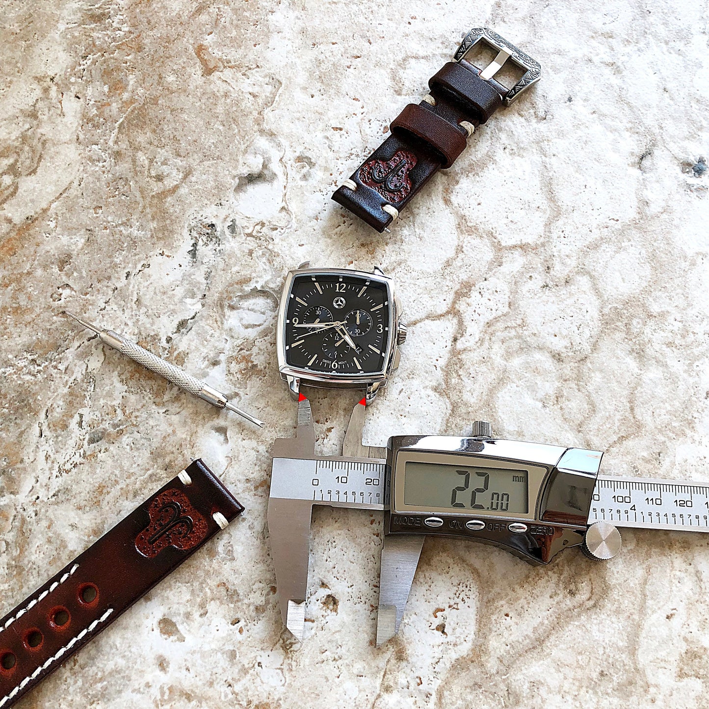 Peony Flower Band 22mm 24mm 25mm Compatible with Apple Watch Fitbit Versa 2 3 4 Sense 2 Ionic Accented Embossed Real Leather Handmade Strap
