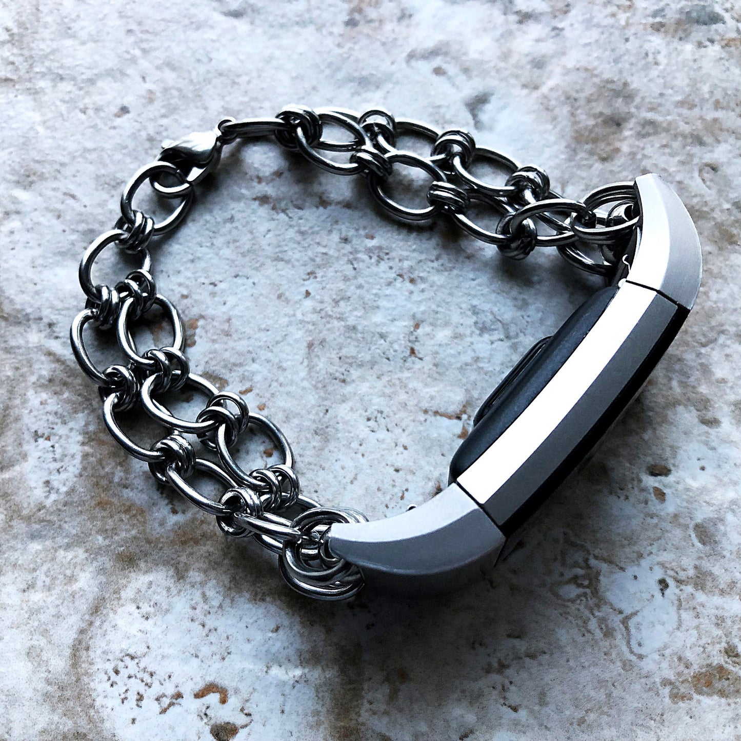 Fitbit Charge 6 5 4 3 2 New Bracelet Chain Link for Fitness Tracker Watch Band Tarnish Resistant Silver Stainless Steel Handmade Jewelry