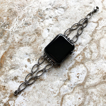 Apple Stylized Engraved New Bracelet Chain Link for iWatch All Series 38mm 40mm 41mm 42mm 44mm 45mm 49mm Case Band Handmade Fashion Jewelry