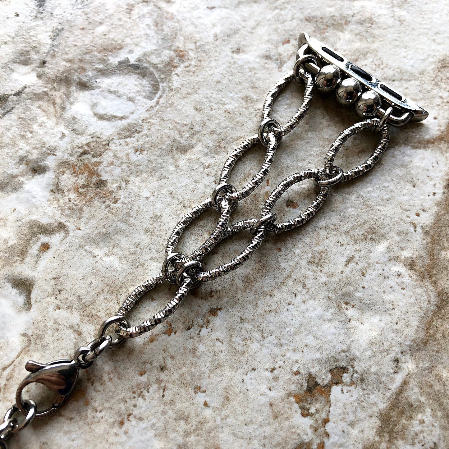 Apple Stylized Engraved New Bracelet Chain Link for iWatch Ultra 2 49mm and 9 8 Series 41mm 45mm Case Band Handmade Fashion Jewelry Strap