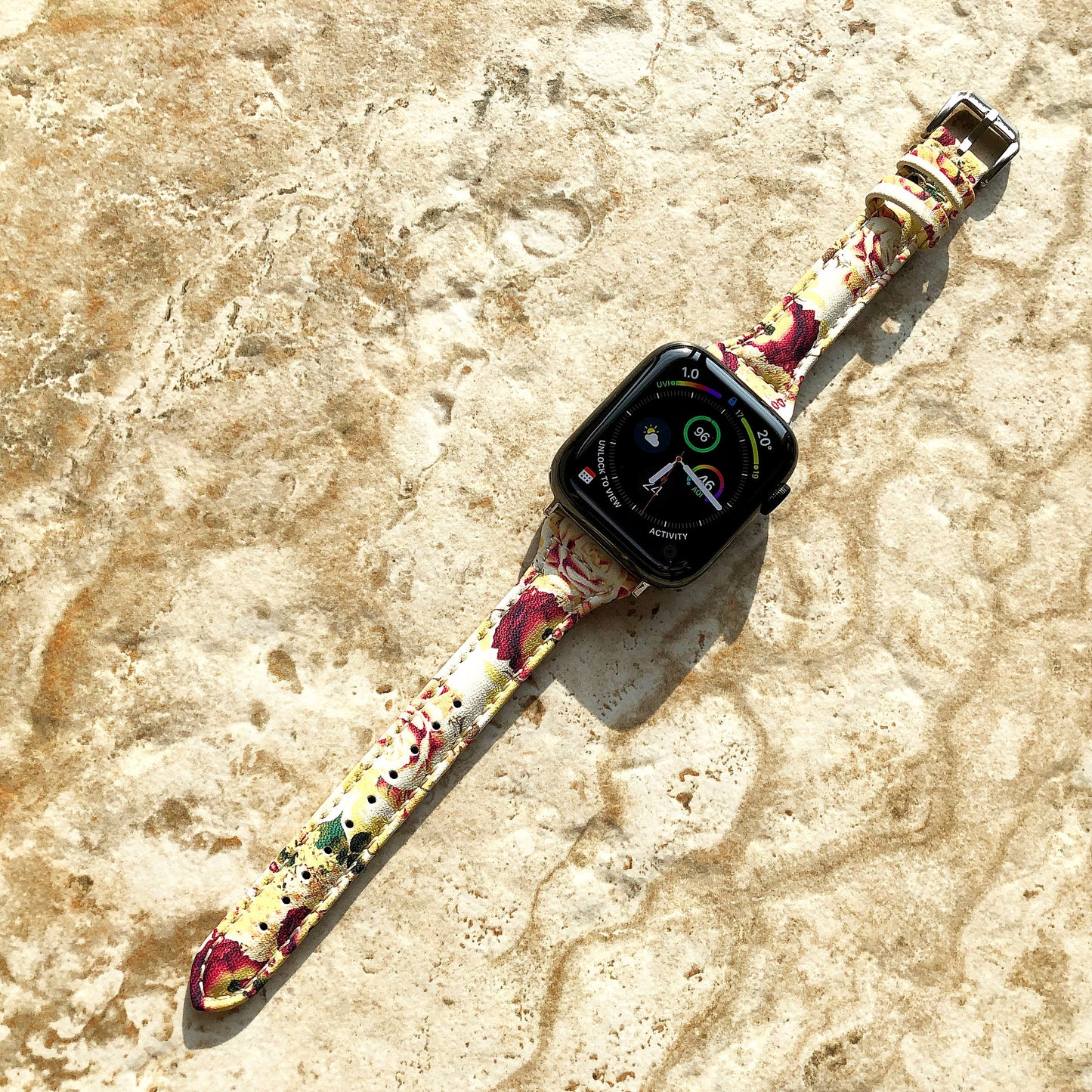 Apple Watch Bouquet Roses Band for iWatch Ultra 2 49mm and 9 8 Series 41mm 45mm Case Slim Handmade Elegant Leather Straps Bracelet