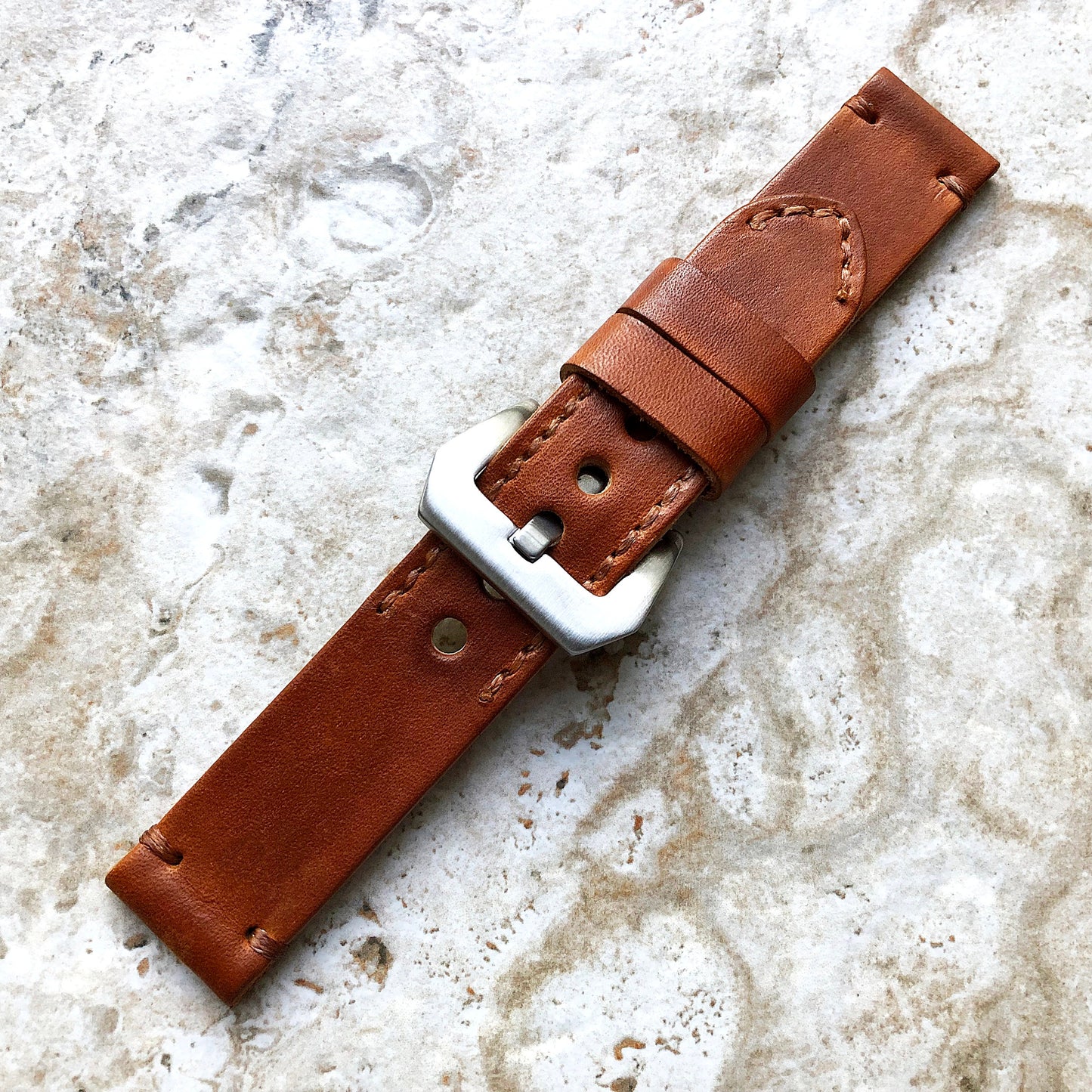Brown Band 22mm 24mm 25mm Leather Handmade Strap Compatible with Apple Ultra 2 9 8 7 SE 6 5 4 3 2 1 Watch Fitbit Versa 2 3 4 Sense 2 Ionic