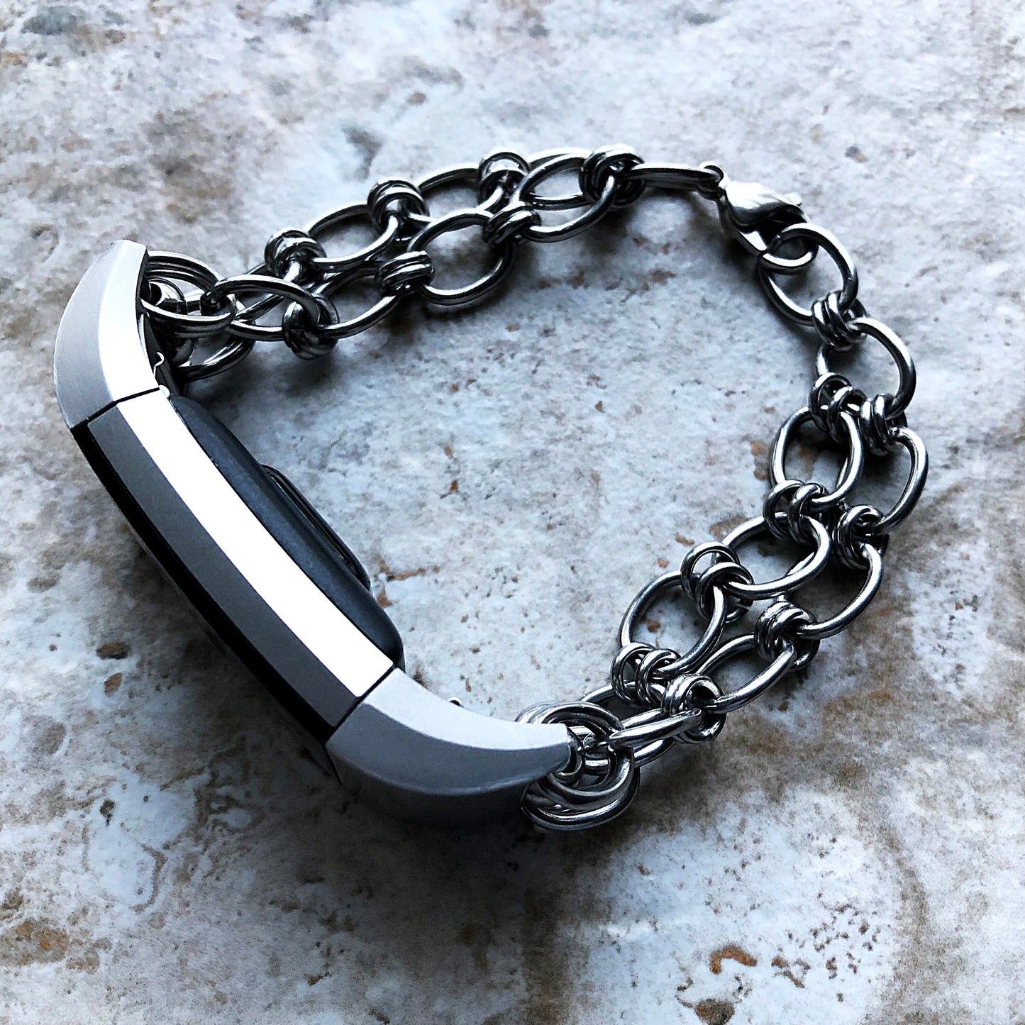 Fitbit Charge 2 New Bracelet Chain Link Compatible with Fitness Tracker Watch Band Tarnish Resistant Silver Stainless Steel 304Handmade