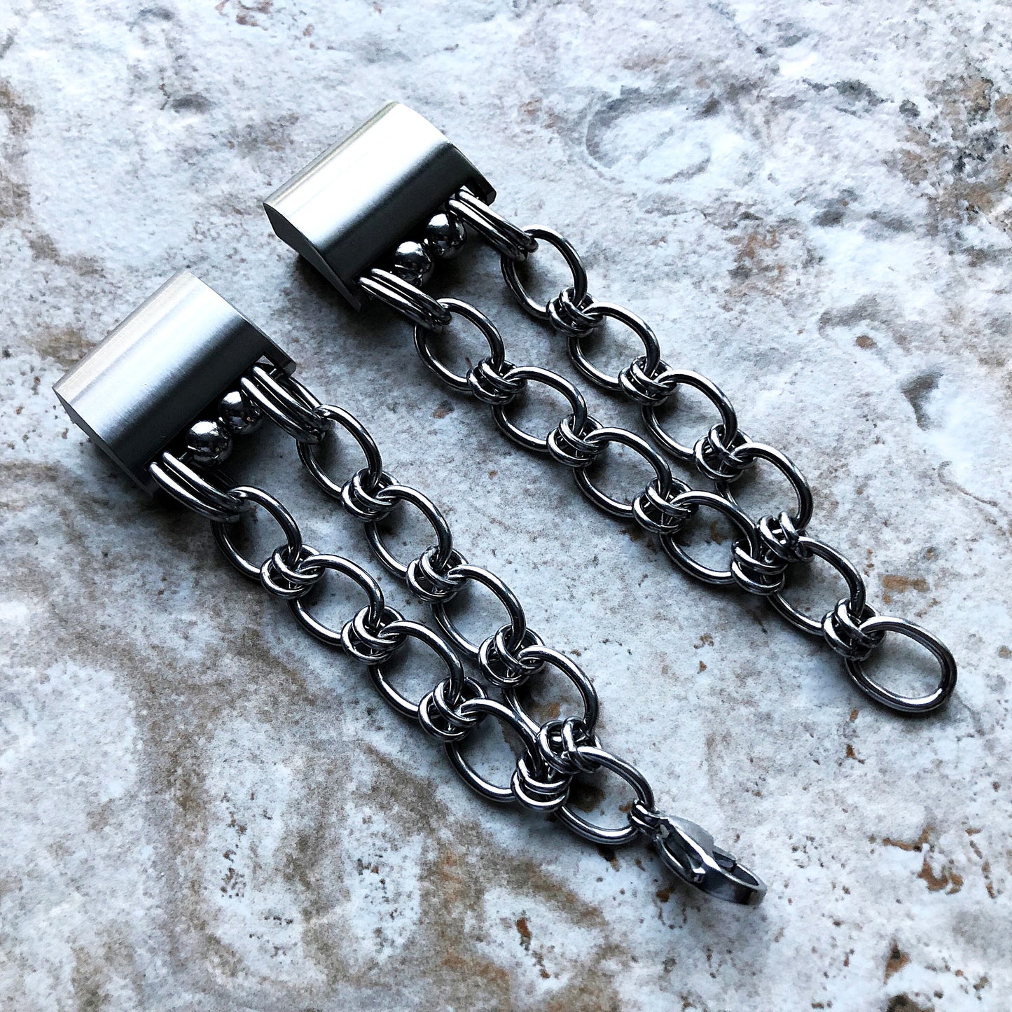 Fitbit Charge 6 5 4 3 2 New Bracelet Chain Link for Fitness Tracker Watch Band Tarnish Resistant Silver Stainless Steel Handmade Jewelry