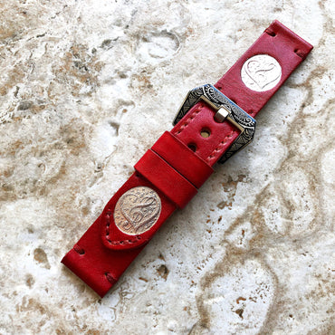 Music Love Vintage Style Band 22mm 24mm 25mm Compatible with Apple Watch Fitbit Versa 2 3 4 Sense 2 Ionic Accented Embossed Leather Strap