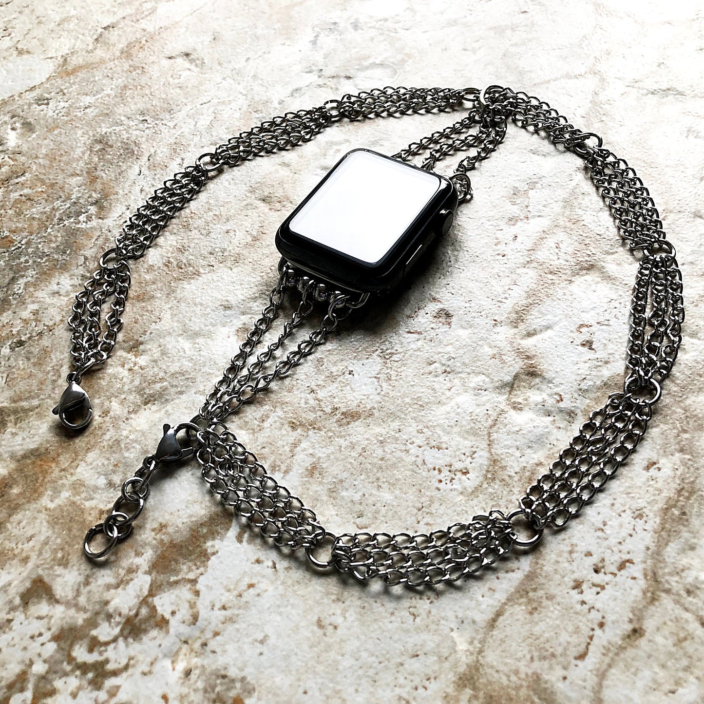 Apple New Curb Chain with Soldered Links Bracelet for iWatch Ultra 2 49mm and 9 8 Series 41mm 45mm Case Stainless Steel Jewelry Band Strap