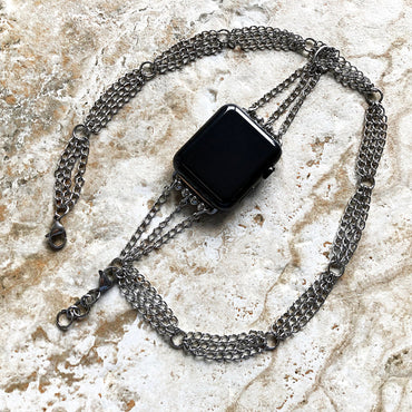 Apple New Curb Chain with Soldered Links Bracelet for iWatch Ultra 2 49mm and 9 8 Series 41mm 45mm Case Stainless Steel Jewelry Band Strap