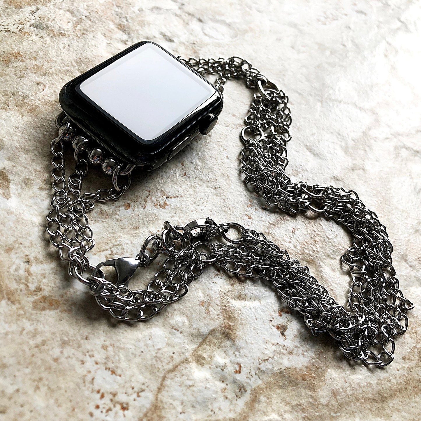 Apple New Curb Chain with Soldered Links Bracelet for iWatch Ultra 2 49mm and 9 8 Series 41mm 45mm Case Stainless Steel Jewelry Band Strap