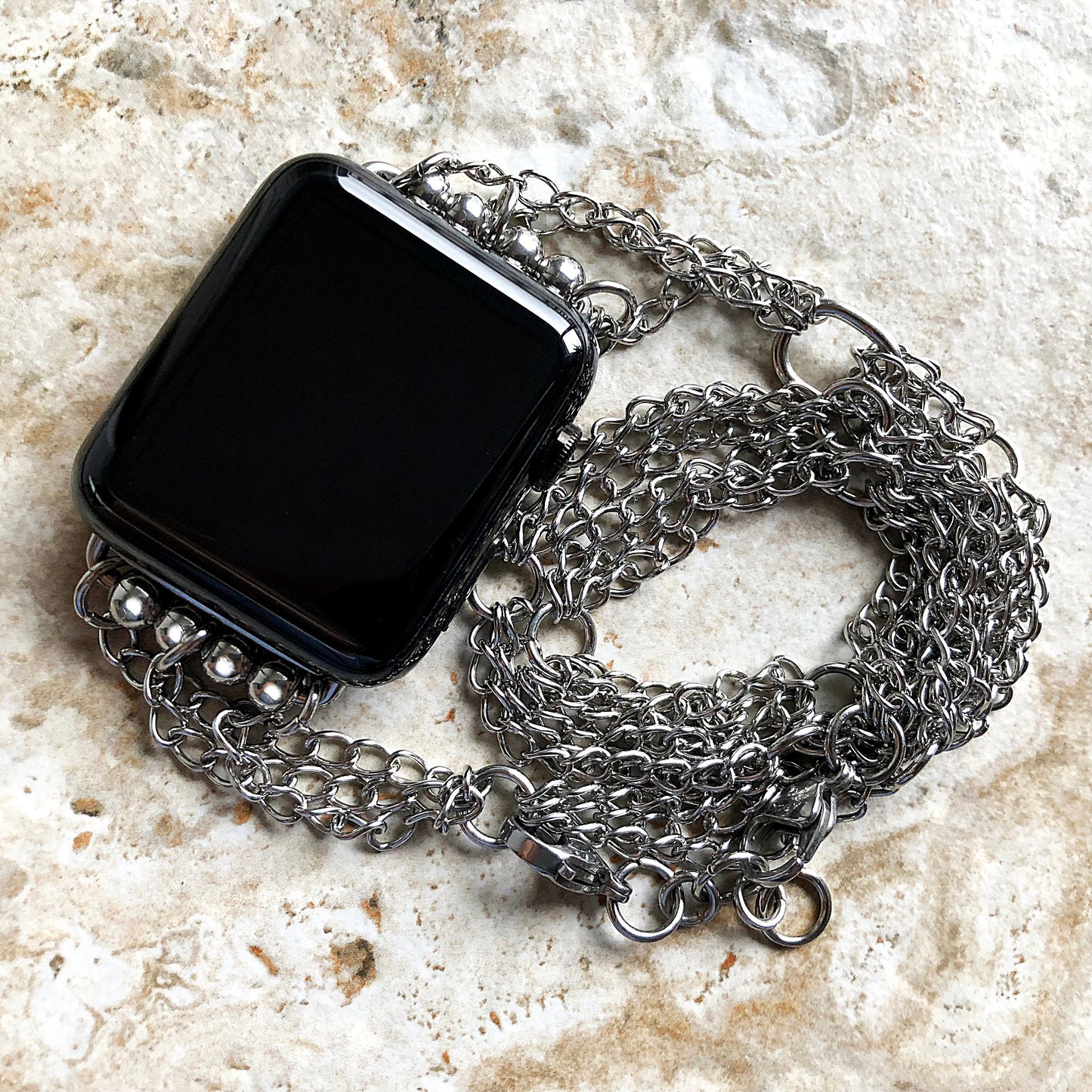 Apple New Curb Chain with Soldered Links Bracelet for iWatch Ultra 2 49mm and 9 8 Series 41mm 45mm Case Stainless Steel Jewelry Band Strap