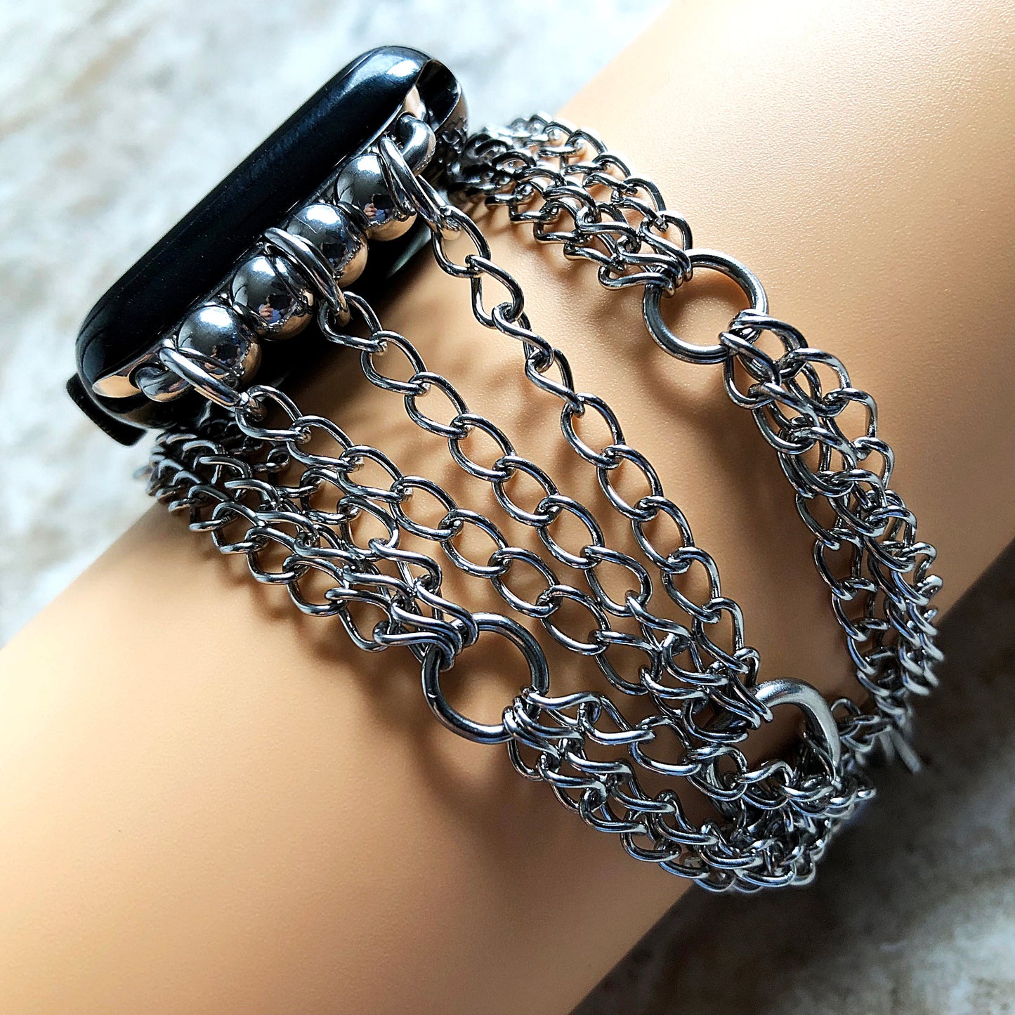Apple New Curb Chain with Soldered Links Bracelet for iWatch Ultra 2 49mm and 9 8 Series 41mm 45mm Case Stainless Steel Jewelry Band Strap
