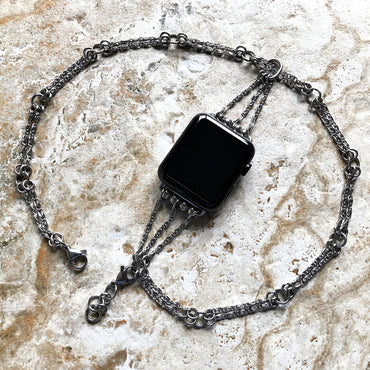 Apple Lumachina Silver Color Chain Links Bracelet Compatible with iWatch Ultra 2 49mm and 9 8 Series 41mm 45mm Case St Steel Band Strap