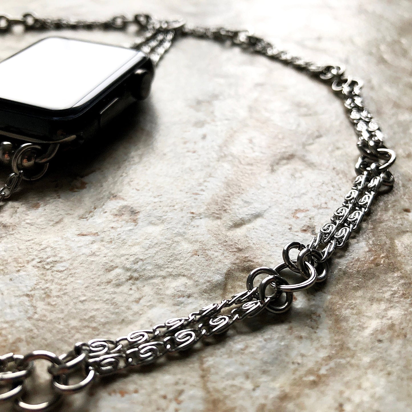 Apple Lumachina Silver Color Chain Links Bracelet Compatible with iWatch Ultra 2 49mm and 9 8 Series 41mm 45mm Case St Steel Band Strap