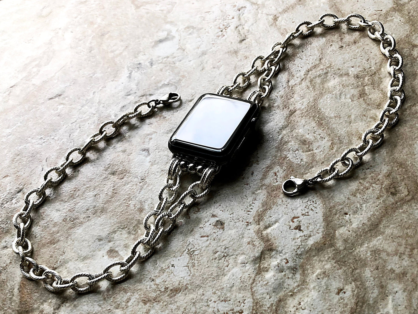 Apple Watch Bracelet Band for iWatch Ultra 2 49mm and 9 8 Series 41mm 45mm Case Twisted Wire Pattern Links Chain Handmade Jewelry Strap