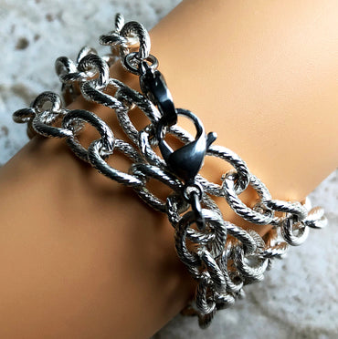 Apple Watch Ultra 2 9 8 7 SE 6 5 4 3 2 Twisted Wire Links Chain Bracelet for 38mm 40 41mm 42mm 44mm 45mm 49mm Handmade Band Fashion Jewelry