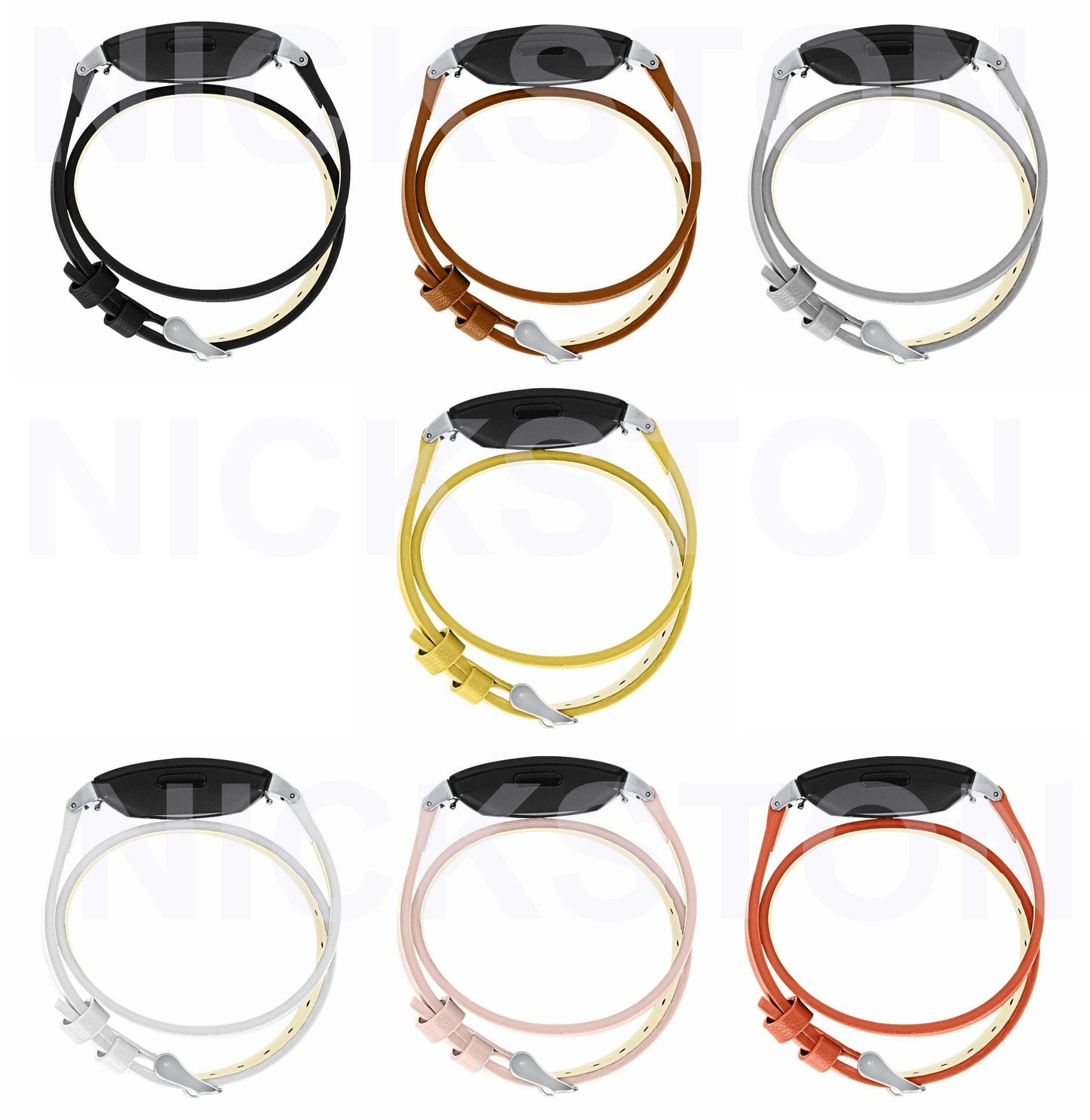 Fitbit Inspire HR 2 Soft Leather Band Strap for Fitness Tracker Wristband Wrap Bracelet Adapters Quick Release Silver Black Rose Gold