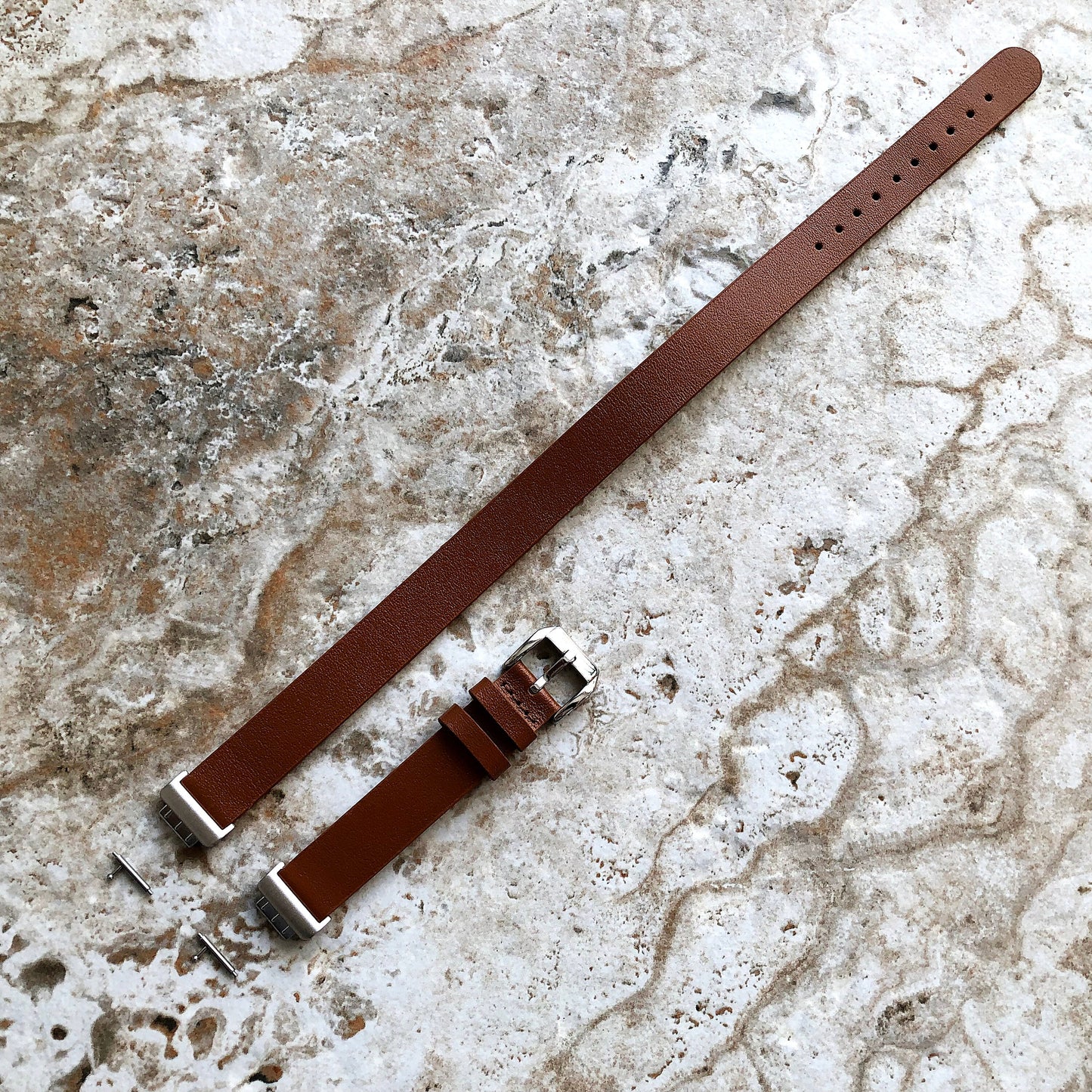 Fitbit Inspire HR and 2 Brown Soft Leather Band Strap for Fitness Tracker Wristband Twice Wrap Bracelet Quick Release Silver Black Rose Gold