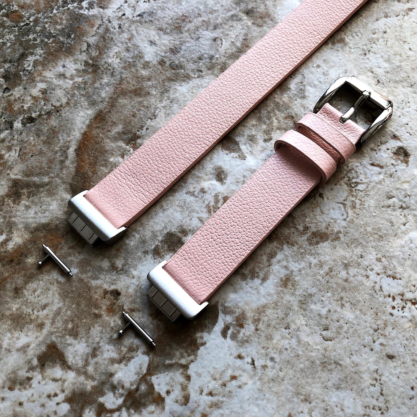 Fitbit Inspire HR and 2 Pink Soft Leather Band Strap for Fitness Tracker Wristband Twice Wrap Bracelet Quick Release Silver Black Rose Gold