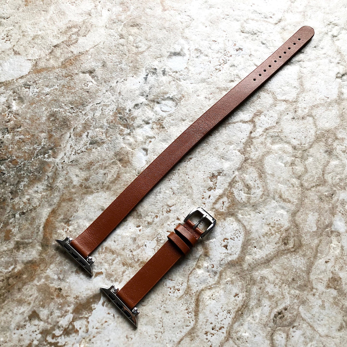 Apple Brown Double Wrap Around Wrist Leather Band for iWatch Ultra 2 9 8 7 SE 6 5 4 3 2 1 38mm 40 41mm 42mm 44mm 45mm 49mm Case Twice Strap