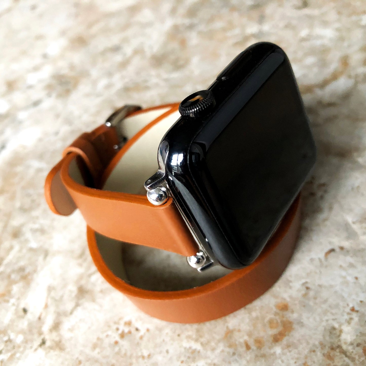 Apple Brown Double Wrap Around Wrist Leather Band for iWatch Ultra 2 9 8 7 SE 6 5 4 3 2 1 38mm 40 41mm 42mm 44mm 45mm 49mm Case Twice Strap