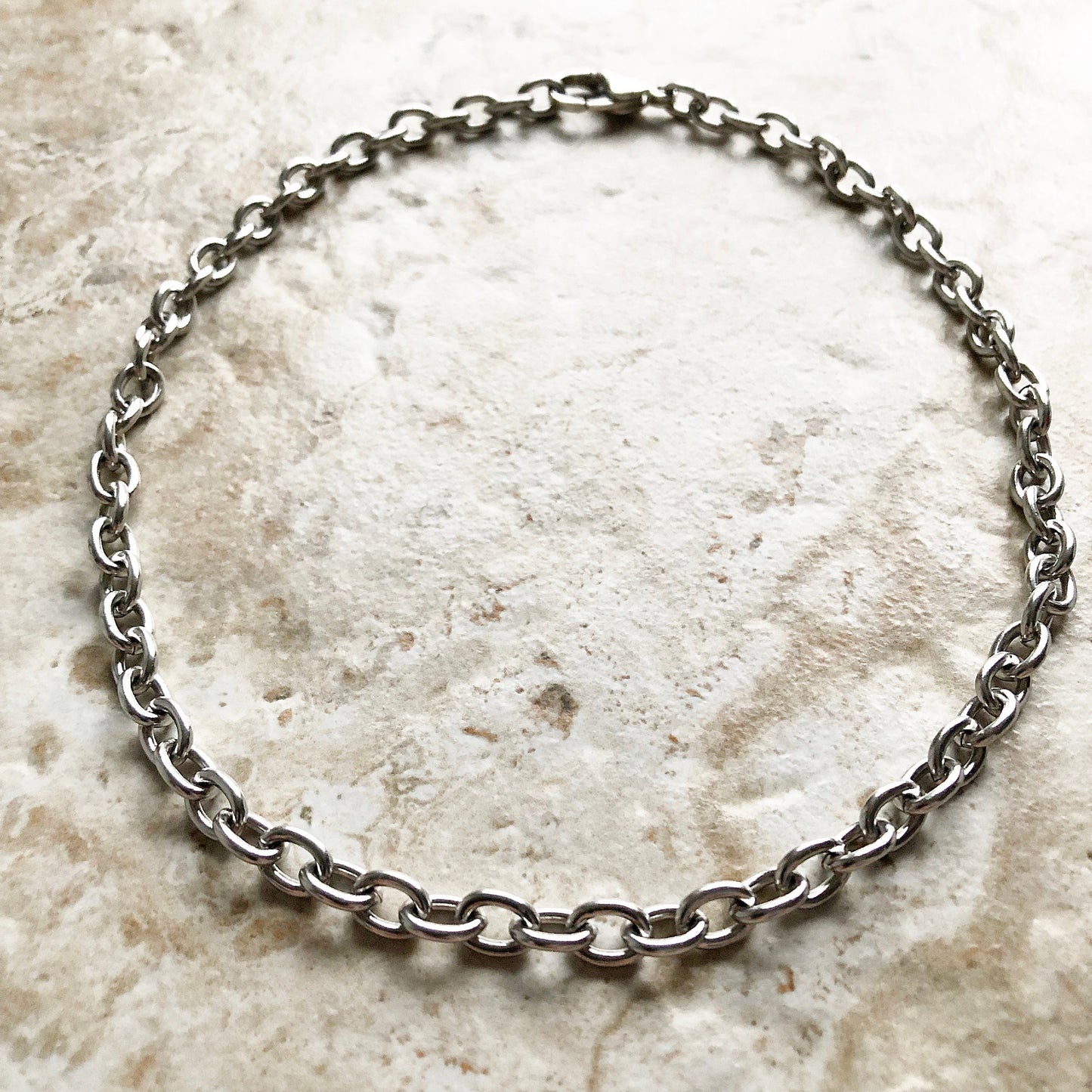 8mm x 6mm x 1.6mm Silver Shiny Color Stainless Steel Cable Chains Necklace Unisex Customisable Size Jewelry Tarnish Resistant Very Strong