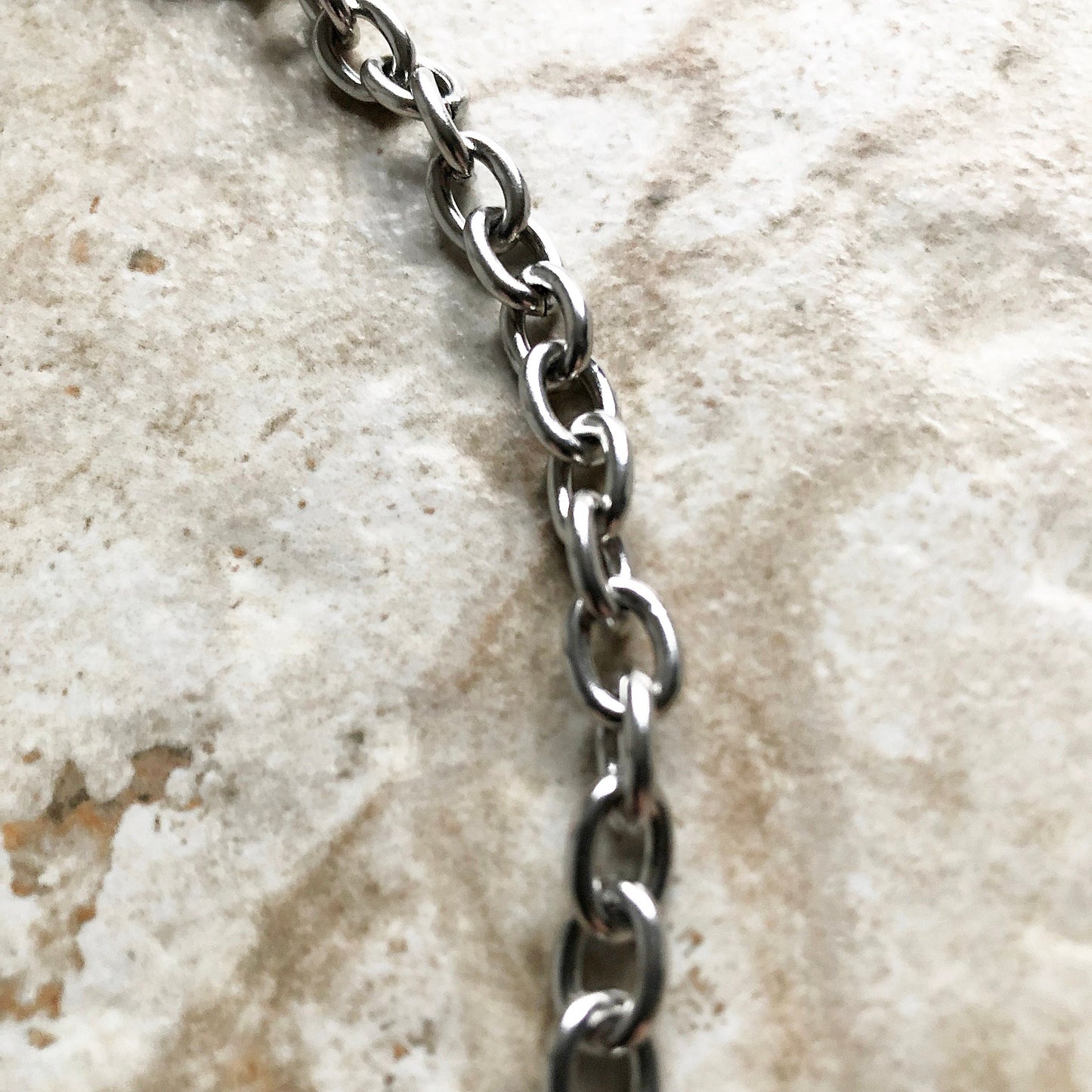 8mm x 6mm x 1.6mm Silver Shiny Color Stainless Steel Cable Chains Necklace Unisex Customisable Size Jewelry Tarnish Resistant Very Strong